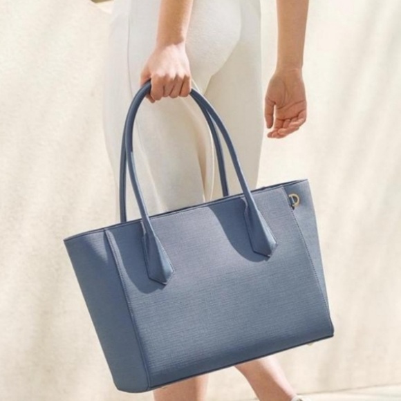 Dagne Dover Signature Tote Bag in Ash Blue - Picture 2 of 13